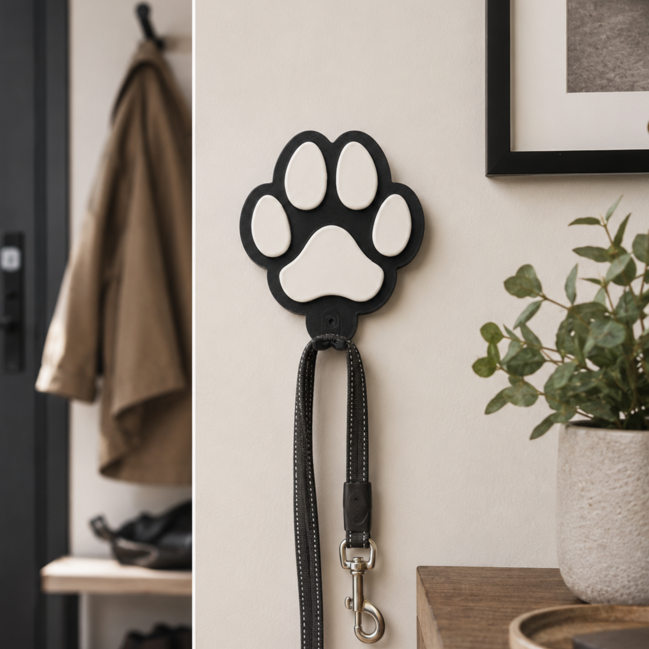 Pfoten Leinenhalter – 3D-gedruckter Wandhaken für Hundeleine